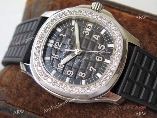 PPF Patek Philippe Aquanaut 324 Automatic Watch Diamond Dial Black Rubber Strap PPF Patek Philippe Aquanaut 324 Automatic Watch Diamond Dial Black Rubber Strap