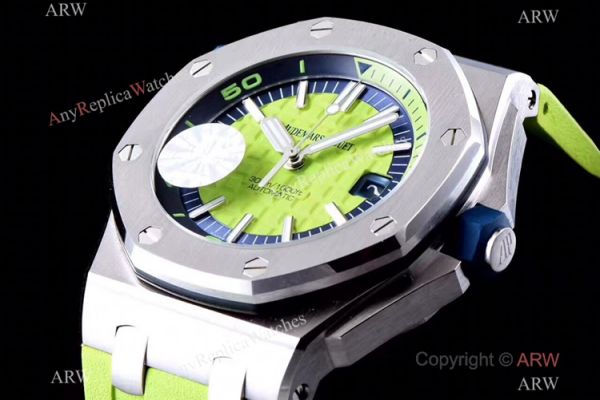 JF Factory V8 1:1 Best Audemars Piguet Divers Watch Green Rubber Strap JF Factory V8 1:1 Best Audemars Piguet Divers Watch Green Rubber Strap