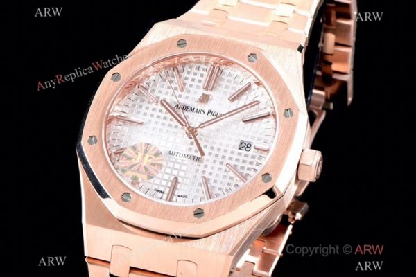 Grade 1A Replica Audemars Piguet Royal Oak JF v5 Version Rose Gold Watch 41mm Grade 1A Replica Audemars Piguet Royal Oak JF v5 Version Rose Gold Watch 41mm