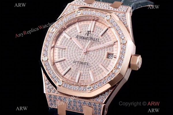 JF 1:1 Best Replica Audemars Piguet Iced Out Royal Oak 15400 Watch 3120 Movement JF 1:1 Best Replica Audemars Piguet Iced Out Royal Oak 15400 Watch 3120 Movement
