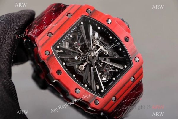 KV Factory 1:1 Richard Mille Tourbillon RM12-01 Red Quartz fiber Case Watch KV Factory 1:1 Richard Mille Tourbillon RM12-01 Red Quartz fiber Case Watch