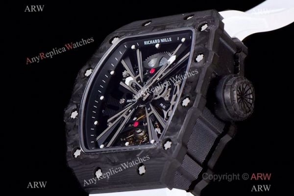 KV Factory Richard Mille RM 12-01 Tourbillon Limited Edition Watch NTPT Carbon White Rubber Strap KV Factory Richard Mille RM 12-01 Tourbillon Limited Edition Watch NTPT Carbon White Rubber Strap