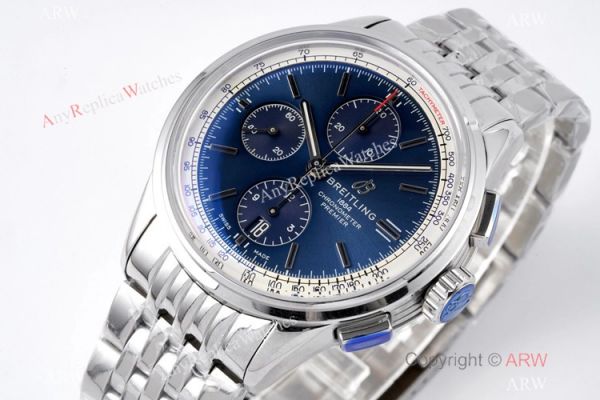 2021 New Copy Breitling Premier Chronograph BLS A7750 SS Blue Dial Watch 42mm 2021 New Copy Breitling Premier Chronograph BLS A7750 SS Blue Dial Watch 42mm