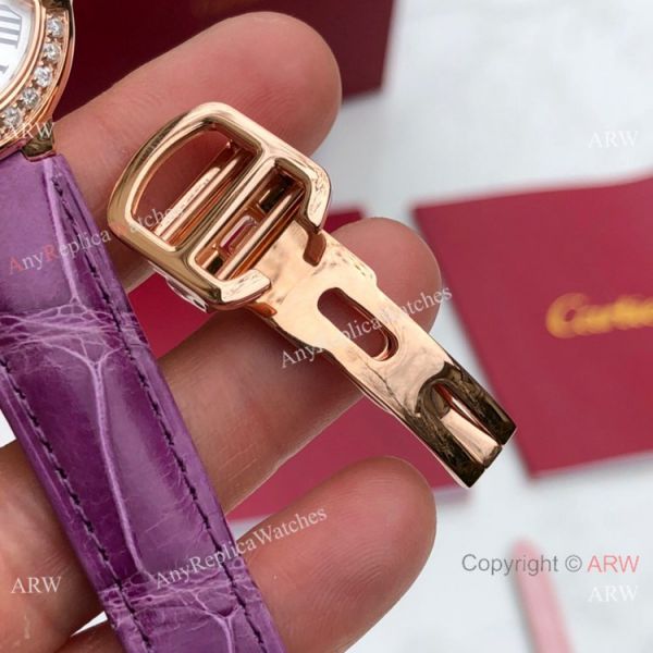 Swiss Copy Cartier Ballon Bleu 30mm Swiss Quartz Watch Purple Leather Strap Swiss Copy Cartier Ballon Bleu 30mm Swiss Quartz Watch Purple Leather Strap