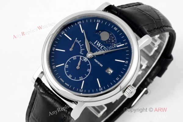 AI Factory Swiss Replica IWC Portofino Hand Wound 8 Days Moon Phase Watch Blue Dial 45mm AI Factory Swiss Replica IWC Portofino Hand Wound 8 Days Moon Phase Watch Blue Dial 45mm