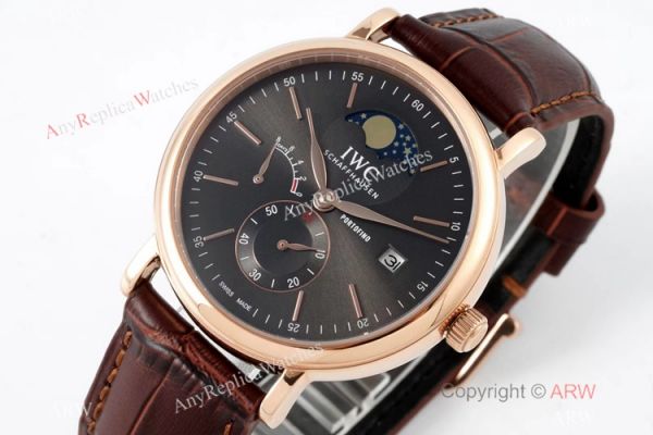 AI Factory IWC Portofino Hand Wound 8 Days Moon Phase Watch Rose Gold Gray Dial AI Factory IWC Portofino Hand Wound 8 Days Moon Phase Watch Rose Gold Gray Dial