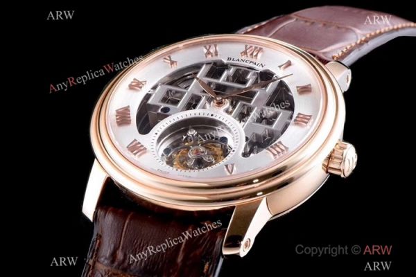 Super Clone Blancpain Fantasy Swiss Tourbillon Watch 43mm Rose Gold Skeleton Super Clone Blancpain Fantasy Swiss Tourbillon Watch 43mm Rose Gold Skeleton