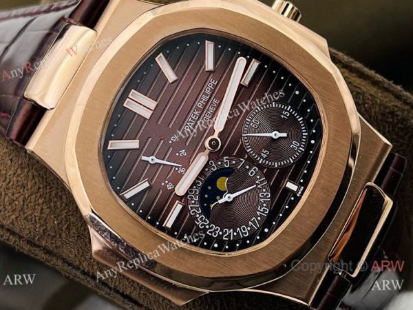 (PF Factory) Swiss Best Replica Patek Philippe Nautilus Moonphase Watch Chocolate Dial (PF Factory) Swiss Best Replica Patek Philippe Nautilus Moonphase Watch Chocolate Dial
