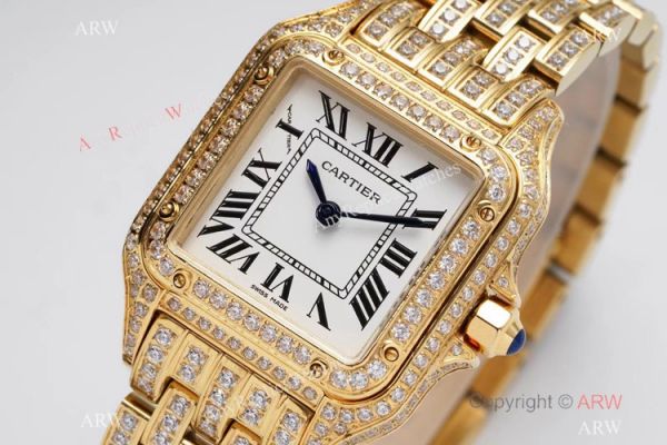 AC Factory Swiss Copy Panthere De Cartier Watch 27mm Yellow Gold Diamond AC Factory Swiss Copy Panthere De Cartier Watch 27mm Yellow Gold Diamond