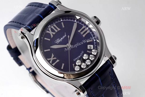 AF Factory 1:1 Best Edition Chopard Happy Sport Diamonds Watch Blue Dial 36mm AF Factory 1:1 Best Edition Chopard Happy Sport Diamonds Watch Blue Dial 36mm