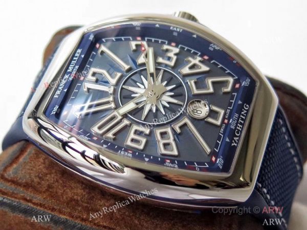 ZF Factory AAA Replica Franck Muller Vanguard Yachting V45 Watch Blue Dial 9015 Movement ZF Factory AAA Replica Franck Muller Vanguard Yachting V45 Watch Blue Dial 9015 Movement