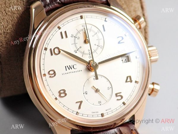 Swiss Replica ZF Factory IWC Portugieser Chronograph Classic Watch Rose Gold 42mm Swiss Replica ZF Factory IWC Portugieser Chronograph Classic Watch Rose Gold 42mm