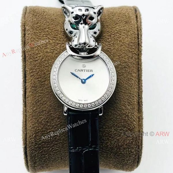 New! Copy Cartier Panthere De Silver Diamond Watches Swiss Quartz movement New! Copy Cartier Panthere De Silver Diamond Watches Swiss Quartz movement