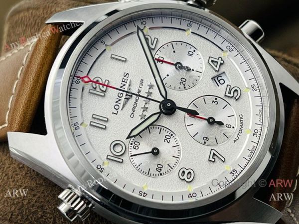 CF Factory 1:1 Copy Longines Spirit Chronograph Watch White Dial ETA7753 Movement CF Factory 1:1 Copy Longines Spirit Chronograph Watch White Dial ETA7753 Movement