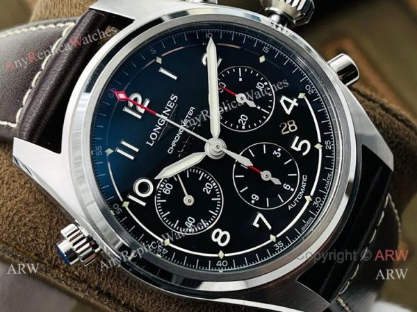 CF Factory 1:1 Copy Longines Spirit ETA7753 Chronograph Watch Brown Leather Strap CF Factory 1:1 Copy Longines Spirit ETA7753 Chronograph Watch Brown Leather Strap