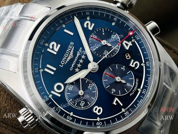 CF Factory Swiss Replica Longines Spirit ETA7753 Chronograph Watch Blue Dial Stainless Steel CF Factory Swiss Replica Longines Spirit ETA7753 Chronograph Watch Blue Dial Stainless Steel