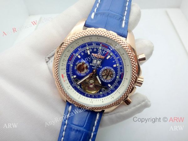 Copy Breitling Bentley Tourbillon Rose Gold Watch Blue Dial Copy Breitling Bentley Tourbillon Rose Gold Watch Blue Dial
