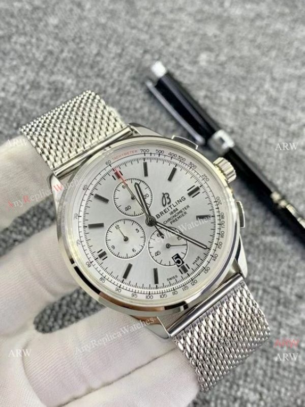 Knockoff Breitling Premier Chronograph Watches Stainless Steel Mesh Band Knockoff Breitling Premier Chronograph Watches Stainless Steel Mesh Band
