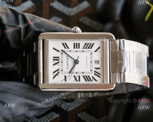 V9 Factory Faux Cartier Tank Automatic Mens Watch Stainless Steel With White Dial V9 Factory Faux Cartier Tank Automatic Mens Watch Stainless Steel With White Dial