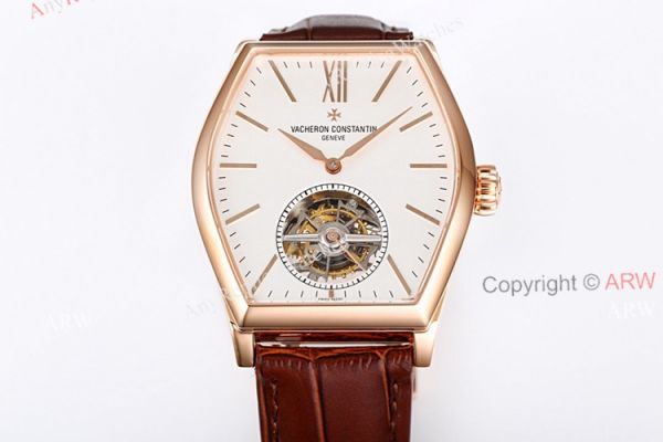 New Vacheron Constantin Malte Real Tourbillon Rose Gold White Face Brown Leather Strap Swiss Replica Watches New Vacheron Constantin Malte Real Tourbillon Rose Gold White Face Brown Leather Strap Swiss Replica Watches