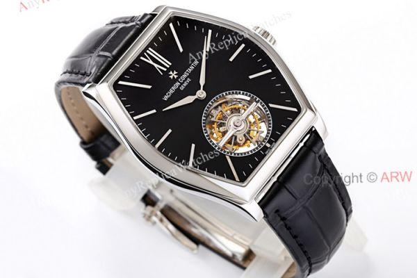 New Vacheron Constantin Malte REAL Tourbillon Black Face High End Replica Leather Strap Watch New Vacheron Constantin Malte REAL Tourbillon Black Face High End Replica Leather Strap Watch