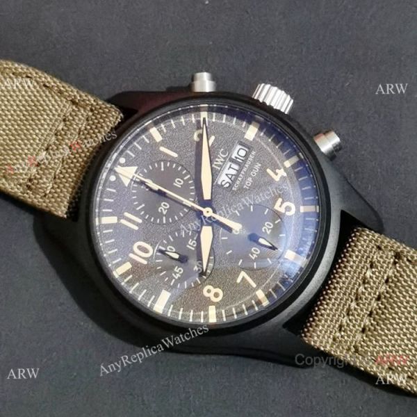 New Clone IWC Pilots Quartz Green fabric Leather Strap Watch New Clone IWC Pilots Quartz Green fabric Leather Strap Watch