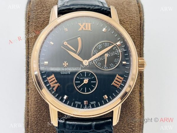 Swiss Grade 1 Clone Vacheron Constantin Patrimony Power reserve TWS Cal.1420 Rose Gold Black Watch Swiss Grade 1 Clone Vacheron Constantin Patrimony Power reserve TWS Cal.1420 Rose Gold Black Watch