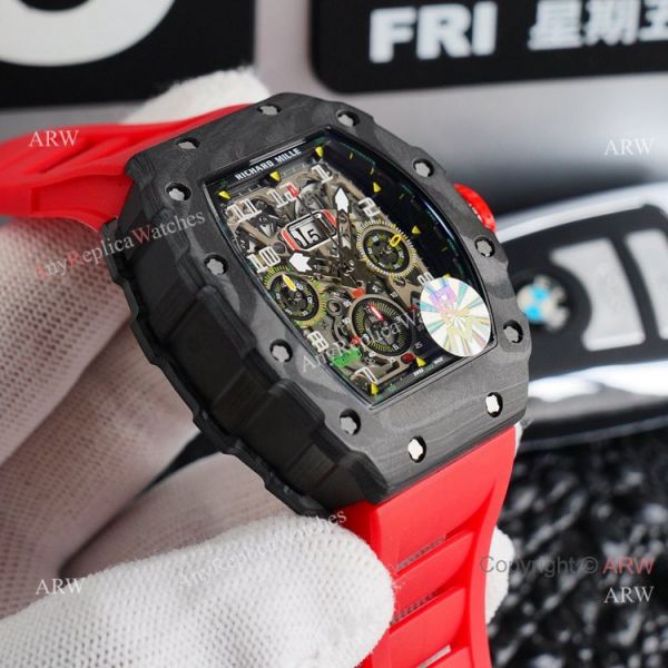 Best Richard Mille Replica Watches RM 11-03 Red Rubber Band Carbon Fiber Watch Automatic Best Richard Mille Replica Watches RM 11-03 Red Rubber Band Carbon Fiber Watch Automatic