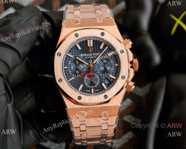 Knockoff Audemars Piguet Royal Oak Rose Gold Chronograph White Dial Watches 42mm Knockoff Audemars Piguet Royal Oak Rose Gold Chronograph White Dial Watches 42mm