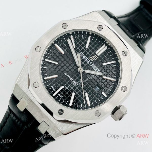 Best Quality Audemars Piguet Royal Oak Autoamtic Watch Black Leather Strap Best Quality Audemars Piguet Royal Oak Autoamtic Watch Black Leather Strap