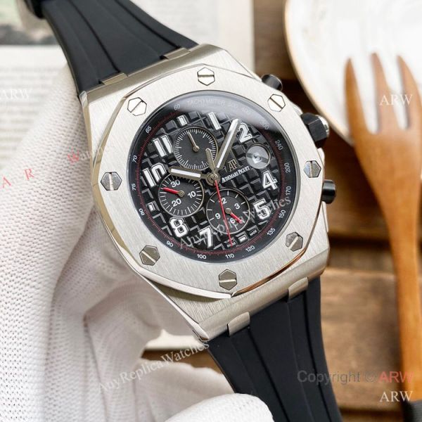 Knockoff Audemars Piguet Royal Oak Offshore 26470 Watches SS White Rubber Strap Automatic Knockoff Audemars Piguet Royal Oak Offshore 26470 Watches SS White Rubber Strap Automatic