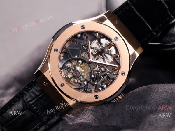 Best Hublot Classic Fusion Skeleton Tourbillon Rose Gold Replica Watch Hand-Winding Best Hublot Classic Fusion Skeleton Tourbillon Rose Gold Replica Watch Hand-Winding