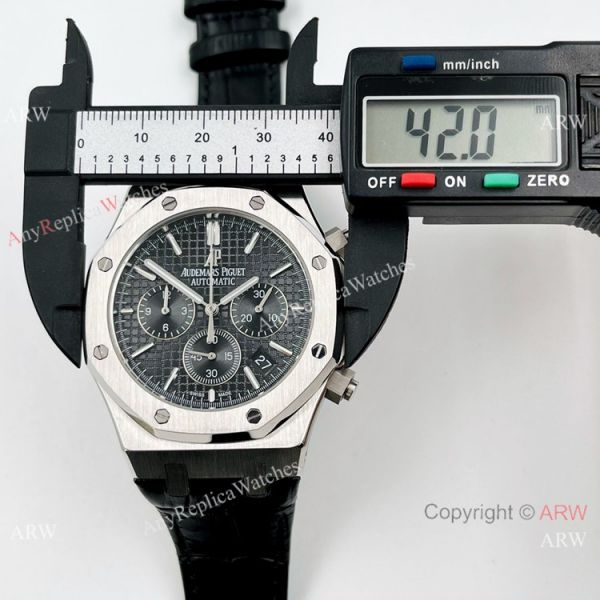 Best Copy Audemars Piguet Chronograph Royal Oak Watch Black Leather Strap Best Copy Audemars Piguet Chronograph Royal Oak Watch Black Leather Strap