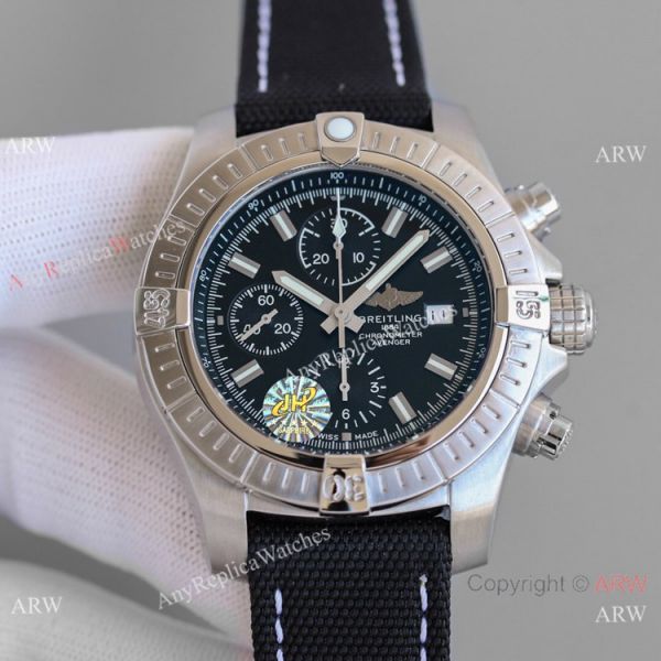 JH Factory Copy Breitling Avenger Chronograph 7750 Watch SS Black Dial 45mm JH Factory Copy Breitling Avenger Chronograph 7750 Watch SS Black Dial 45mm