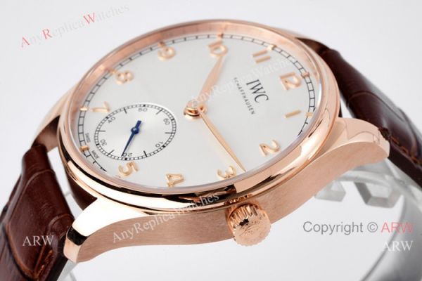 ZF Factory Iwc Portuguese 40 Rose Gold White Dial Brown Leather Strap Watch Replica ZF Factory Iwc Portuguese 40 Rose Gold White Dial Brown Leather Strap Watch Replica