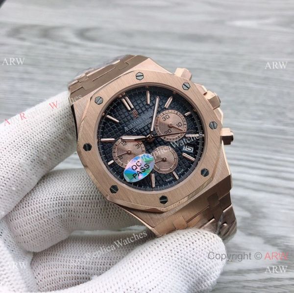 Japan Grade Copy Audemars Piguet Royal Oak Watches Rose Gold Gray Dial 44mm Japan Grade Copy Audemars Piguet Royal Oak Watches Rose Gold Gray Dial 44mm