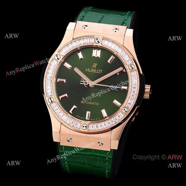 Copy Hublot Classic Fusion Rose Gold Diamond Watch Citizen 8215 Movement Copy Hublot Classic Fusion Rose Gold Diamond Watch Citizen 8215 Movement