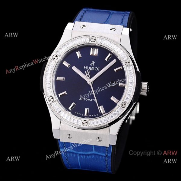 Copy Hublot Classic Fusion Diamond Bezel Green Dial Watch Citizen 8215 Movement Copy Hublot Classic Fusion Diamond Bezel Green Dial Watch Citizen 8215 Movement