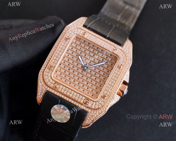 Iced Out Cartier Santos 100 Replica Watches Automatic High End Replica Iced Out Cartier Santos 100 Replica Watches Automatic High End Replica