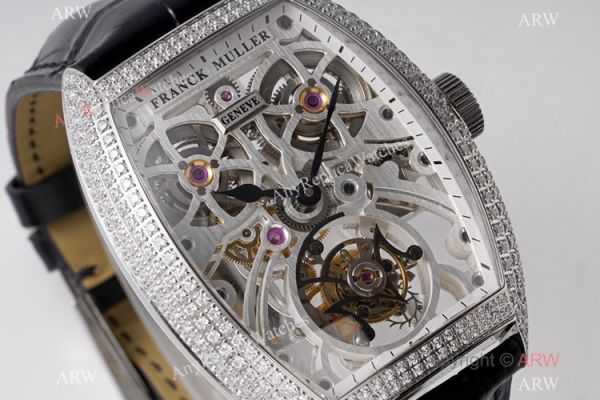 1:1 Super Clone Franck Muller Thunderbolt Tourbillon Iced Out Stainless Steel Watch 72 hour power reserve 1:1 Super Clone Franck Muller Thunderbolt Tourbillon Iced Out Stainless Steel Watch 72 hour power reserve