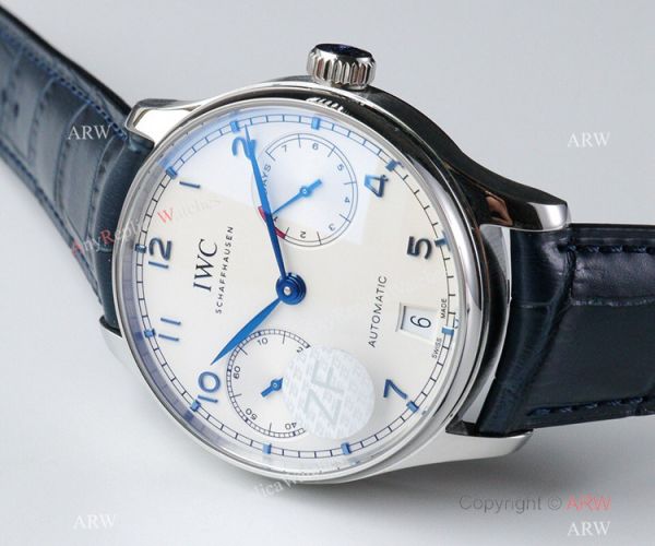 Super Clone IWC Portugieser 7 Days ZF Factory IW500107 Blue Leather Strap 1:1 Copy Watch Super Clone IWC Portugieser 7 Days ZF Factory IW500107 Blue Leather Strap 1:1 Copy Watch