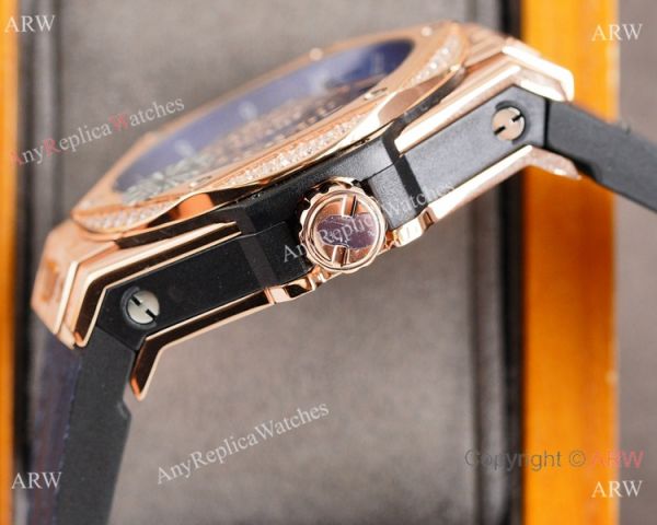 Z Factory Swiss Copy Hublot Sang Bleu Rose Gold Diamond Watch Citizen Movement Z Factory Swiss Copy Hublot Sang Bleu Rose Gold Diamond Watch Citizen Movement
