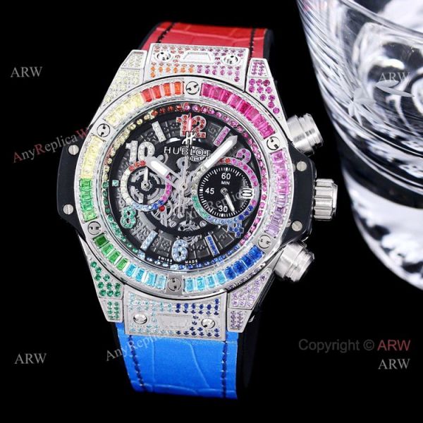 Quartz Hublot Big Bang Unico Rainbow 45mm Diamond Watch High Copy For Men Quartz Hublot Big Bang Unico Rainbow 45mm Diamond Watch High Copy For Men