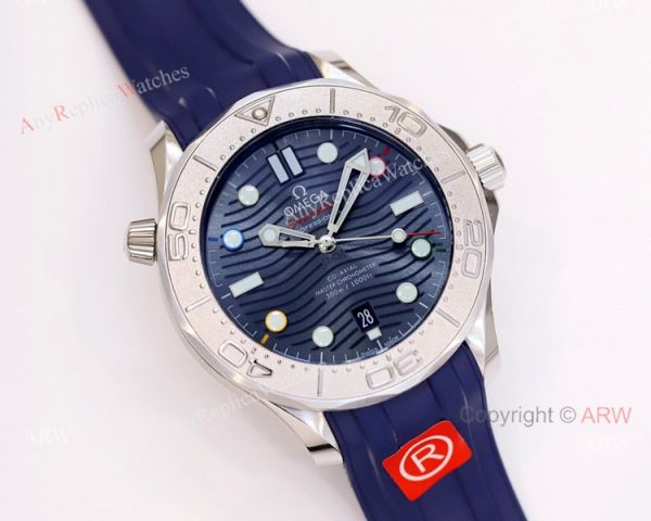 New Omega Seamaster Diver 300m Beijing 2022 Special Edition Swiss Replica Watch Omega Blue Wave Dial New Omega Seamaster Diver 300m Beijing 2022 Special Edition Swiss Replica Watch Omega Blue Wave Dial