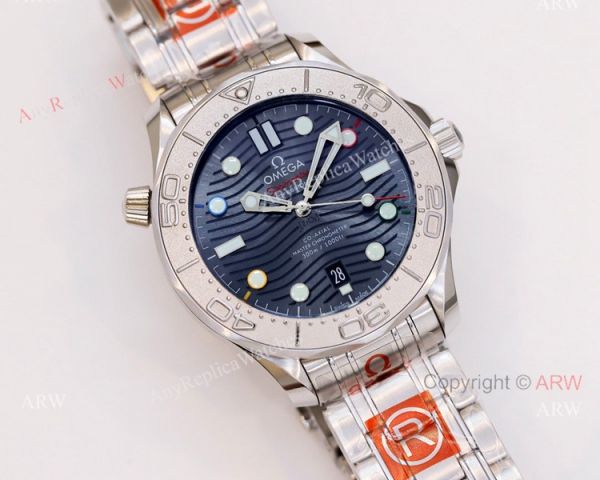 New Omega Seamaster Diver 300m Blue Wave Dial Omega 8800 Movement Beijing 2022 Special Edition Swiss Replica Watch New Omega Seamaster Diver 300m Blue Wave Dial Omega 8800 Movement Beijing 2022 Special Edition Swiss Replica Watch