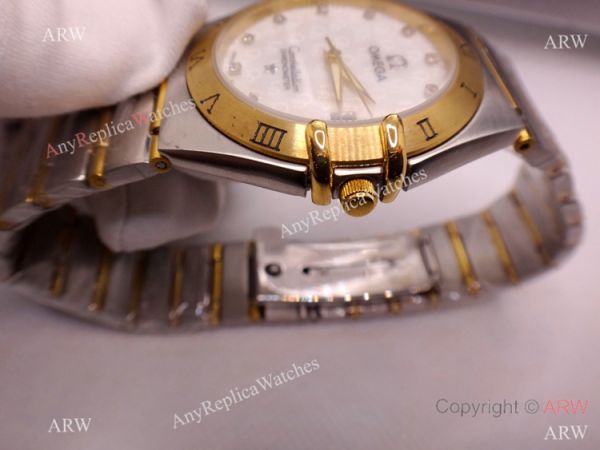 Copy Omega Constellation Two Tone White MOP Dial Watch Men Copy Omega Constellation Two Tone White MOP Dial Watch Men