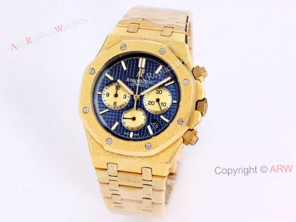 New Audemars Piguet Royal Oak Frosted Gold 41mm Green Dial Chronograph Watch Replica New Audemars Piguet Royal Oak Frosted Gold 41mm Green Dial Chronograph Watch Replica