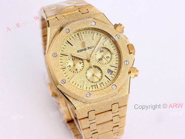 New Audemars Piguet Royal Oak Quartz Copy Watch Best AP Frosted Gold Watch 41mm New Audemars Piguet Royal Oak Quartz Copy Watch Best AP Frosted Gold Watch 41mm