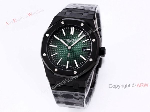 New Audemars Piguet Royal Oak Jumbo Green Dial All Black Mens Replica Watches 41mm New Audemars Piguet Royal Oak Jumbo Green Dial All Black Mens Replica Watches 41mm