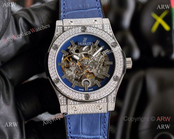 Copy Hublot Classic Fusion Iced Out Watches Hollow Dial Copy Hublot Classic Fusion Iced Out Watches Hollow Dial